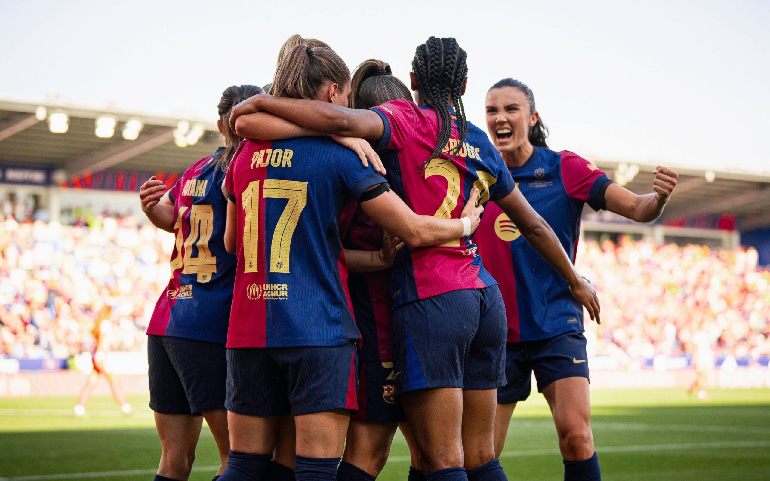 Barça Femení Celebración del segundo gol de la final